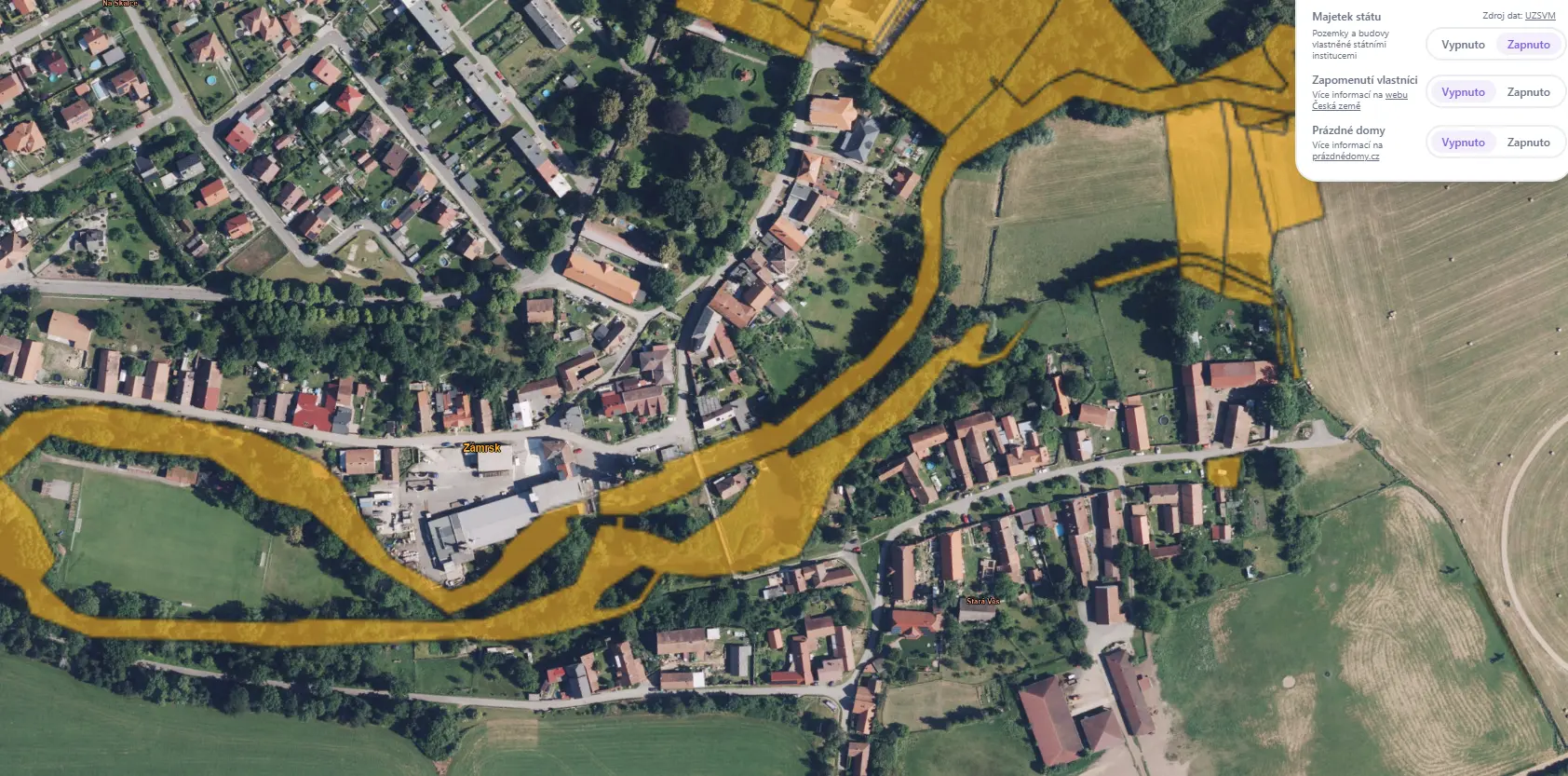 Mapa majetku státu